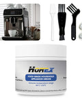 Food Grade Espresso Machine Lubricant Grease NSF H1 Certified 50g with brushes and espresso machine in background