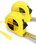 2 Packs Tape Measure 25 ft /16 ft, Esydon Measuring Tape Extendable with yellow casing and self-locking blade in imperial/metric scale