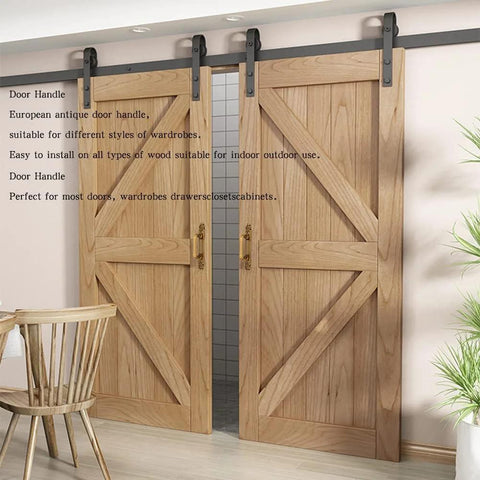European Style Barn Door Handle Antique Metal Door Pull Handle for sliding doors in a modern interior setting
