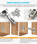 Heavy Duty European Insert Soft Close Cabinet Hinges 20 Pack For Frameless Cabinets Concealed Kitchen Hinges Adjustable