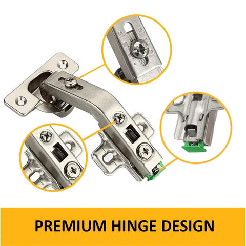 2 Pack Concealed European Style Lazy Susan Cabinet Hinges with full overlay 3D adjustable clip on hinge 135 degree swing for frameless corner cabinets
