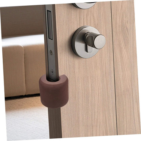 Installed EVA door stopper from 3 Pack EVA Door Clamps And Door Stops For Finger Pinch Guard And Anti Slam Edge Protector, No Tools Required Installation.