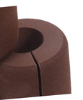 Close-up of 3 Pack EVA Door Clamps And Door Stops For Finger Pinch Guard And Anti Slam Edge Protector, brown foam material