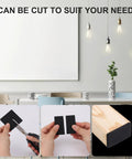 12 Pack EVA Foam Headboard Wall Protectors For Bed Frames Anti Shake Bumpers And Noise Reducers, shown cut to fit, black color