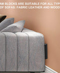 20 Pack Headboard Stoppers For Wall Cushioned EVA Foam Protectors installed behind sofa against wall