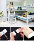 Headboard Wall Stoppers Self Adhesive EVA Foam Bumper Pads 20 Piece Set with 10 Pieces of 20mm and 10 Pieces of 3mm. Image shows application on bunk bed.