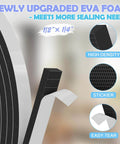 Close-up of 33FT EVA Weather Stripping Door Seal Foam Tape with Adhesive Foam Sealing Strip, showing high density and thickness labels