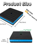 Heavy Duty EVA Rubber Anti Vibration Pads 4 By 4 Inch 7 Eighths Inch Thick 4 Pack For Washing Machine Dryer Compressor Air Conditioner Treadmill Sound Isolation Noise Reduction Floor Protection showing size and weight capacity details.