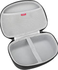 Interior of durable hard EVA travel case with mesh pocket, protecting reusable half mask respirator 6100 6200 series during transport.