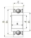 EX6303ZZ Ball Bearing with extended ring on one side 17x47x14/17mm - VXB Ball Bearings