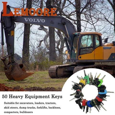 50 Piece Heavy Equipment Keys Master Set For Construction Ignition Keys Cat Caterpillar John Deere Case Volvo Komatsu with excavator