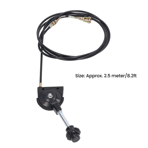 Universal Two Point Five Meter Excavator Throttle Cable Kit Manual Wire With Black Knob PU Cable And Stainless Steel Joints