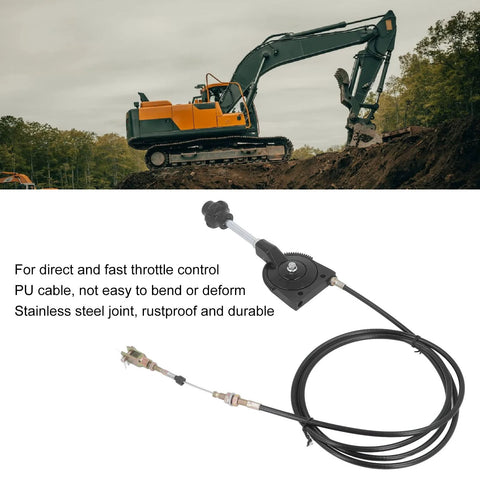 2.5m Quick Response Excavator Throttle Cable For EX230 Replacement Easy Install PU Cable With Stainless Joint shown with excavator