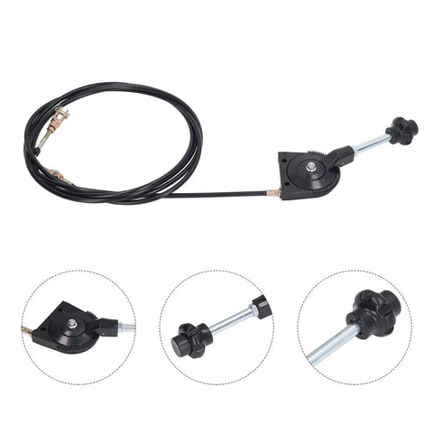 Universal Two Point Five Meter Excavator Throttle Cable Kit Manual Wire With Black Knob PU Cable And Stainless Steel Joints