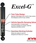 Excel-G Gas Shock Absorber Black for Asian Minivans OE Replacement for Honda Odyssey with Chrome Cylinder and Teflon Coated Piston Band