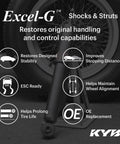 Excel-G Gas Shock Absorber Black for Asian Minivans OE Replacement for Honda Odyssey with Chrome Cylinder and Teflon Coated Piston Band