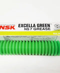Excella Green NS7 Low Torque Synthetic Grease for High Speed Linear Guides and Ball Screws 80g tube with box, green in color.