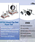 Two Stroke Exhaust Pipe Dent Repair Kit For 125cc To 300cc Two Stroke Motorcycles Mopeds Scooters ATVs And UTVs components displayed