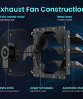 10 Inch Shutter Exhaust Fan With Speed Controller 647 CFM Beast Mode High Speed Vent Fan 1400 RPM, internal components view