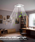 Super Quiet Ceiling Mount Bath Exhaust Fan With Light 110 CFM 1 Sones 4 Inch Duct Shower Vent And LED Light installed in room