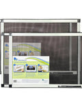 Expandable Window Screen Pack of 2 With Flame Resistant Fiberglass Mesh, Adjustable for Double Hung Windows, installation guide visible.