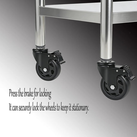 5 Inch Heavy Duty Expanding Stem Casters For Stainless Steel Prep Tables And Carts Fits Tube Legs 7/8 To 1-5/8 Inch with brakes