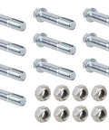 Exposed Bolt Fastener Set For 1015G Gear Coupling, Falk Lifelign Compatible Rexnord Hardware, shown with bolts and locknuts