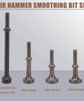 Extended Length Air Hammer Bits Set With Spring 0.401 Pneumatic Chisel Bits four head shapes metal alloy
