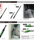 Roll Up Case Screw Extractor Tool Set For Broken Phillips And Hex Screws, ergonomic driver with bit extensions and universal joint