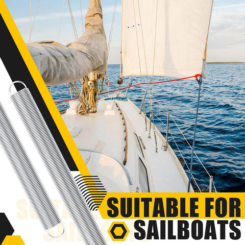 Six Pack 11.8 Inch Extension Springs With Dual Hook Ends, 0.31 Inch Wire Diameter And 0.39 Inch Coil, Heavy Duty Tension Springs for Sailboats