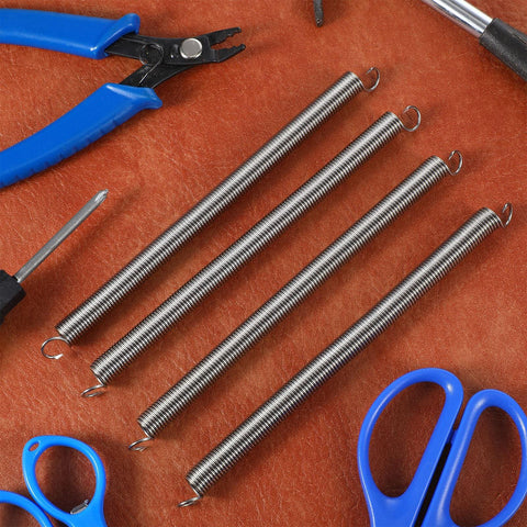 4 Pack Extension Springs With Hook Ends Three Eighths Inch By Six And One Half Inch Stainless Steel Heavy Duty For Machinery Repair