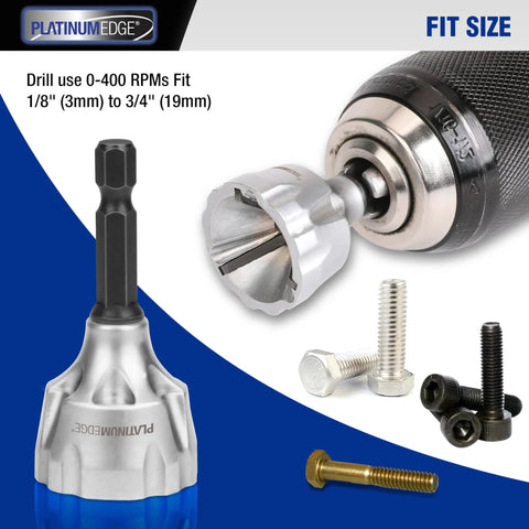 External Chamfer Deburring Tool With YG8 Carbide Blade And Quick Release Hex Shank for burr removal on various bolts and rods.