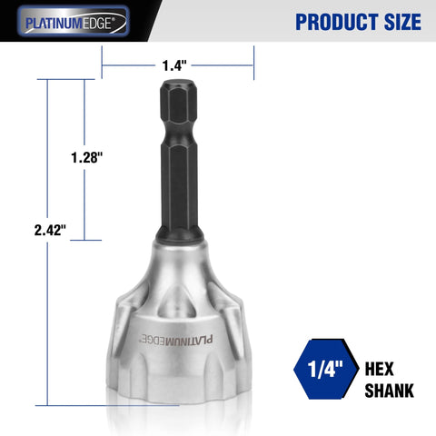 External Chamfer Deburring Tool With YG8 Carbide Blade And Quick Release Hex Shank shown with dimensions