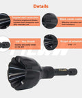 Image showing details of the Pro Grade Deburring External Chamfer Tool With Tungsten Carbide Blades, 3 16th to 1 Inch Range.