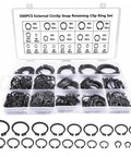 500 pcs External Circlip Snap Ring Kit in organizer box, alloy steel, 21 sizes M4 to M28, ideal for mech shop auto DIY projects