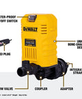 External Pump Accessory For Wet Dry Vacs That Reaches Hard To Reach Areas Dewalt DXVPA101 with switch, strainer, adapters