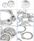 External Retaining Ring Kit 330 Pieces 15 Sizes Metric C Clips In 304 Stainless Steel Circlip Snap Ring Assortment Pro Grade For Auto And Machinery 4mm To 28mm Range Durable Quality Set