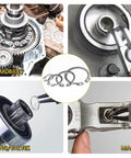 External Retaining Ring Kit 330 Pieces 15 Sizes Metric C Clips In 304 Stainless Steel Circlip Snap Ring Assortment Pro Grade For Auto And Machinery 4mm To 28mm Range Durable Quality Set shown in use for automobiles, home, bearings, machine.