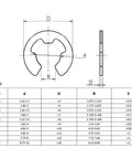 Diagram of 580 Pcs External Retaining Ring Kit M1.5 To M10 Carbon Steel Circlips Snap Rings And Washers For Gears And Axles
