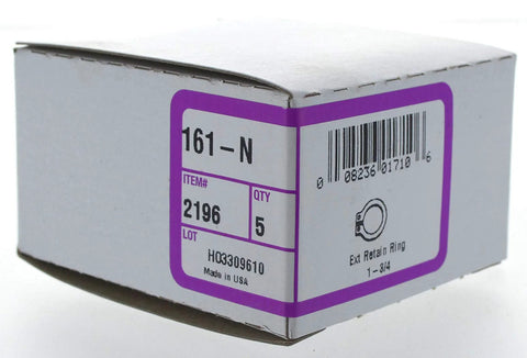 Box of External Retaining Ring Set For Shafts Three Quarters Of An Inch To One And Three Quarters Of An Inch Diameter Five Pack Model 2196 Hillman Group.