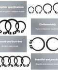 External Retaining Ring Set C Clips Circlip Kit 10 Pcs 40 To 48 Mm 65Mn Alloy Steel Snap Rings With Oxidized Black Finish displayed