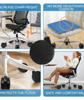 4 Inch Extra Large Chair Wheels 5 Pcs Heavy Duty Twin Office Chair Casters Replacement Seven Sixteenth Inch By Seven Eighth Inch Grip Ring For Furniture Hardwood Floors Desks Provides Stable Glide On Wood Carpet Rugs