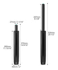 Extra Long Gas Lift Cylinder Replacement For Drafting Chairs And Bar Stools With 7.6 Inch Stroke, 1000 Lb Capacity, Class 4 Black