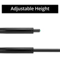 Extra Long Gas Lift Cylinder Replacement For Drafting Chairs And Bar Stools With 7.6 Inch Stroke, 1000 Lb Capacity, shown extended and collapsed