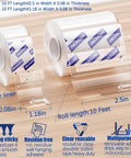 Extra Wide Double Sided Mounting Tape Heavy Duty Clear Adhesive Strips Removable For Pictures Frames Hangers Posters Carpets And More Nano Tape Sticky Tack 20 Feet Total 2 Pack displayed with dimensions and features