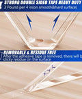 Extra Wide Double Sided Mounting Tape Heavy Duty Clear Adhesive Strips showing strong hold and removable feature.