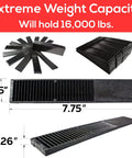 Pro Grade Composite Shims For Heavy Duty Leveling 24 Pack 7.75 Inch Never Rot Easy Snap Level Wedges, shown with size dimensions.