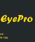 EyePro packaging displaying G & F Products branding, details on anti-scratch impact safety eyewear, barcode, and company address.