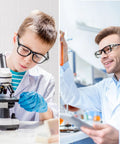 Scientists wearing Glasses Side Shields for Eye Protection TPU Shields for Small to Medium Eyewear during lab work