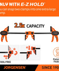 Six Inch Bar Clamps For Woodworking Four Pack With One Hand Light Duty EZ Hold Spreader Clamp 200 Lbs Capacity Versatile Easy To Use Design For Precise Positioning Quick Adjustments And Strong Glue Ups Jorgensen